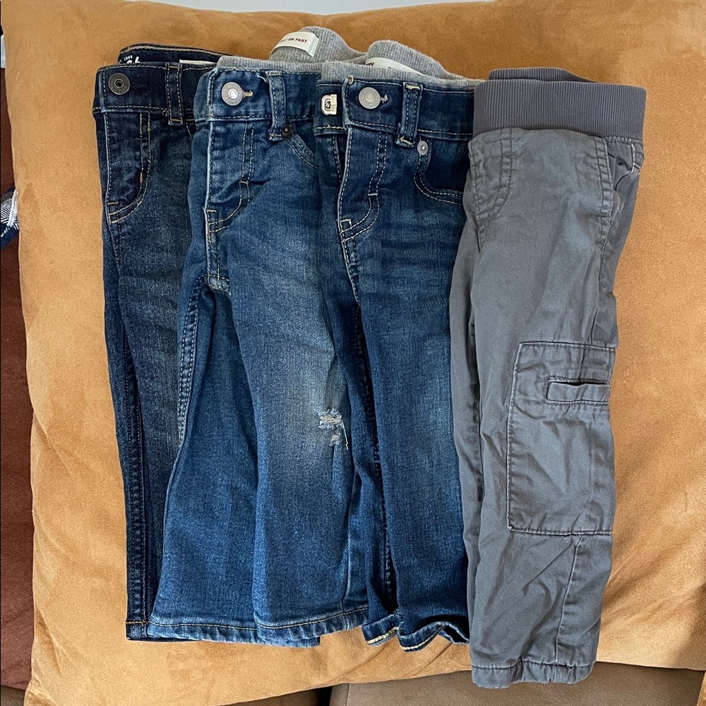 Levi's Kids Blue Jeans and Gray Cargo Pants